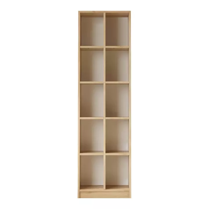 Oteca 10-seat bookcase pakoworld in natural shade 51.1x25.4x180cm