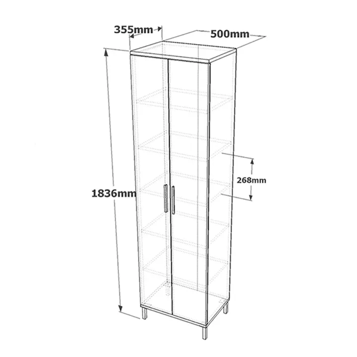 Cambi pakoworld column cabinet in brown-anthracite shade 50x35.5x183.6cm