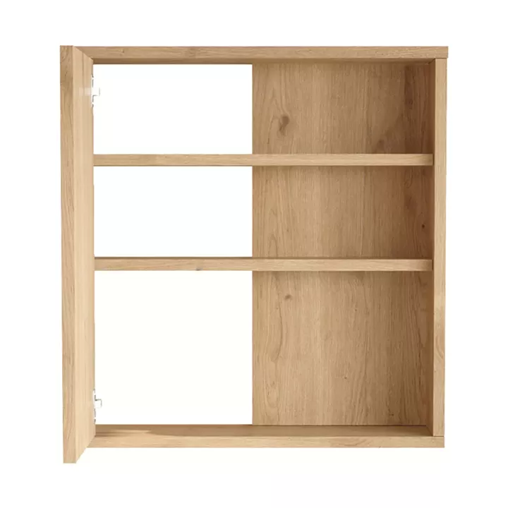 Bagno bathroom cabinet with mirror pakoworld in natural shade 60x14.5x63.6cm