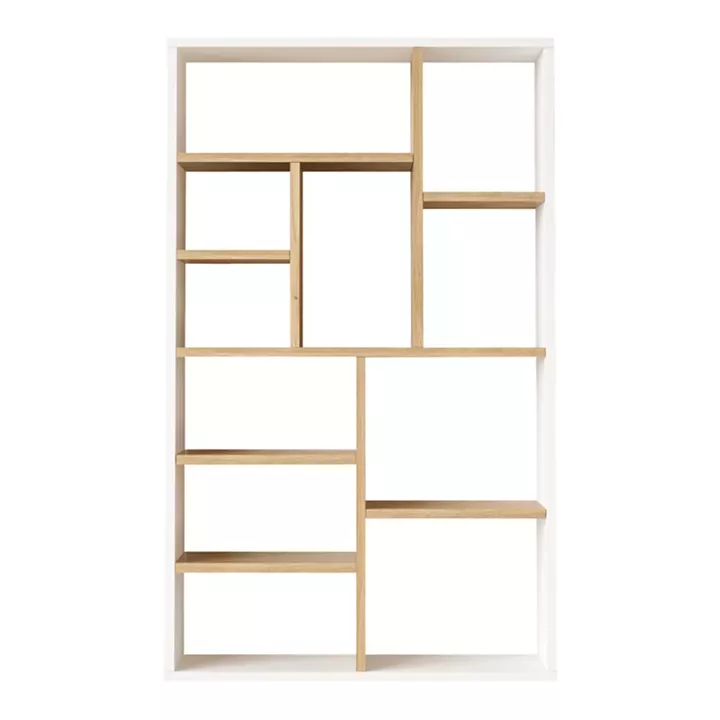 Bookcase Boteca 10-seater pakoworld in natural-white shade 75x22x123.6cm