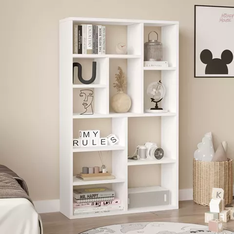 Bookcase Boteca 10-seater pakoworld in white shade 75x22x123.6cm