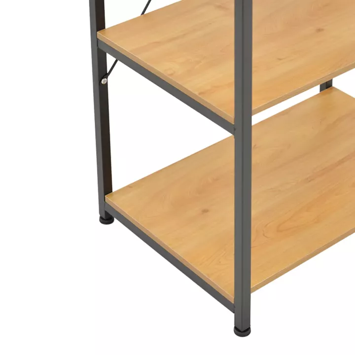 Ραφιέρα επιδαπέδια Depo pakoworld μέταλλο μαύρο-mdf σε oak απόχρωση 60x40x120εκ