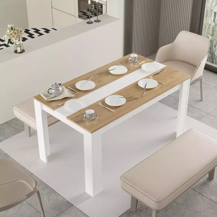 Τραπέζι Sepen pakoworld σε φυσική-λευκή απόχρωση 140x80x74εκ