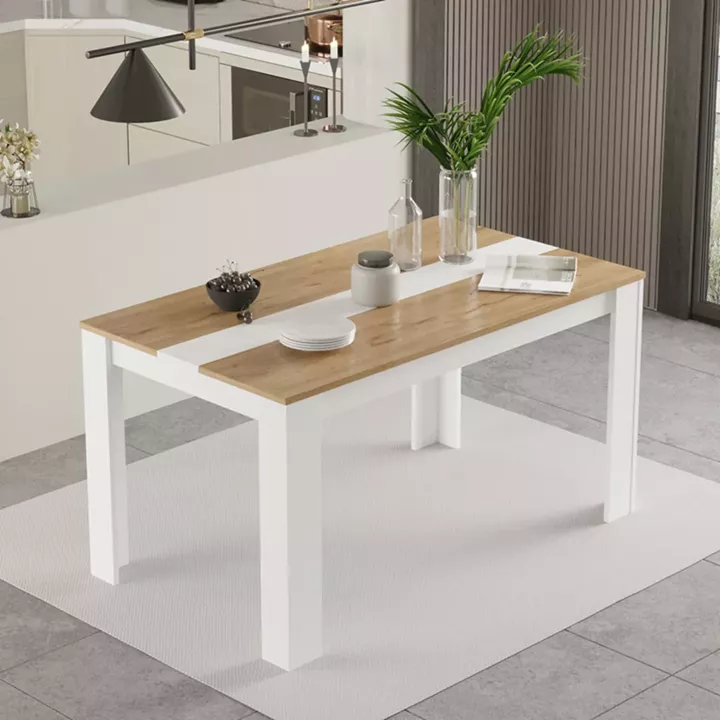 Τραπέζι Sepen pakoworld σε φυσική-λευκή απόχρωση 140x80x74εκ