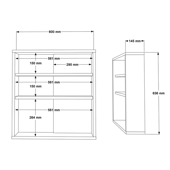 Bagno bathroom cabinet with mirror pakoworld in anthracite shade 60x14.5x63.6cm