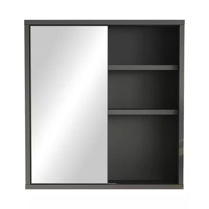 Bagno bathroom cabinet with mirror pakoworld in anthracite shade 60x14.5x63.6cm