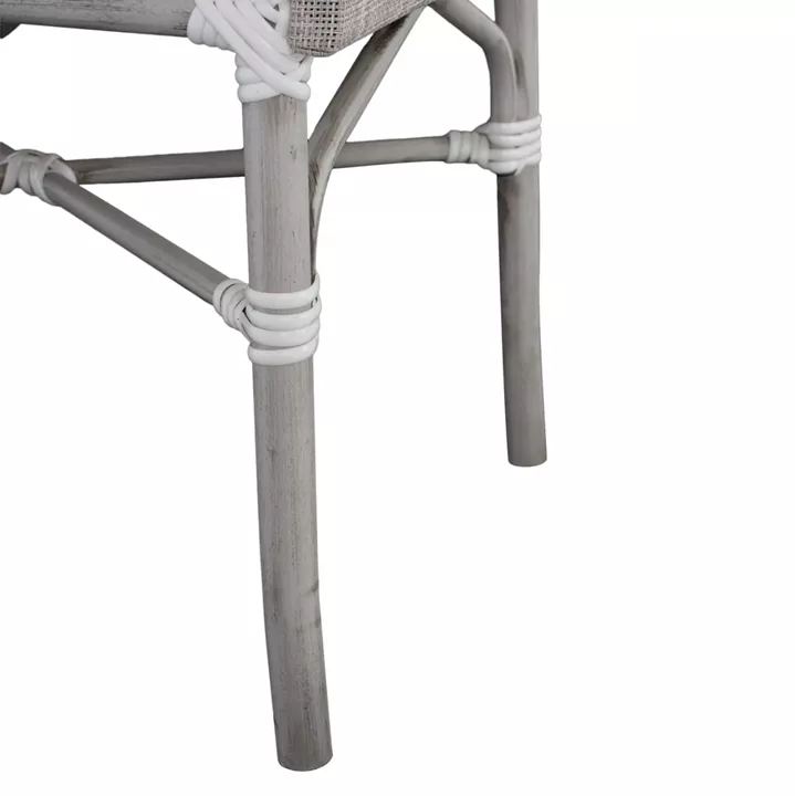 Armchair aluminum Bamboo Look Grey Patina with textline HM5108 57x57x83cm