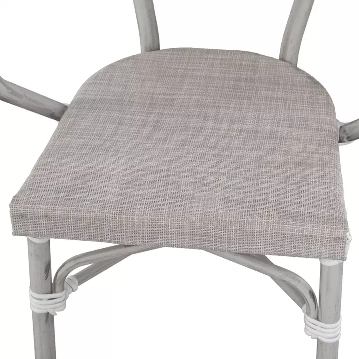 Armchair aluminum Bamboo Look Grey Patina with textline HM5108 57x57x83cm