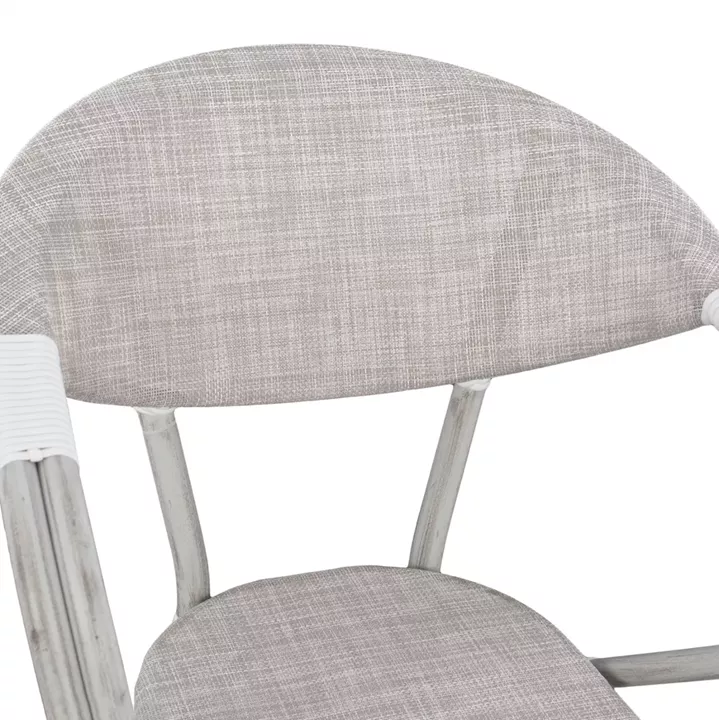 Armchair aluminum Bamboo Look Grey Patina with textline HM5108 57x57x83cm