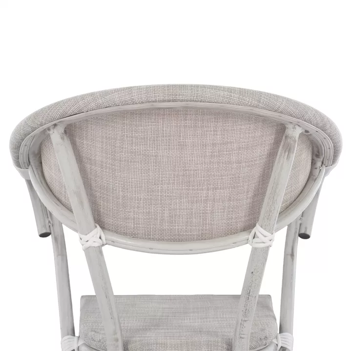Armchair aluminum Bamboo Look Grey Patina with textline HM5108 57x57x83cm