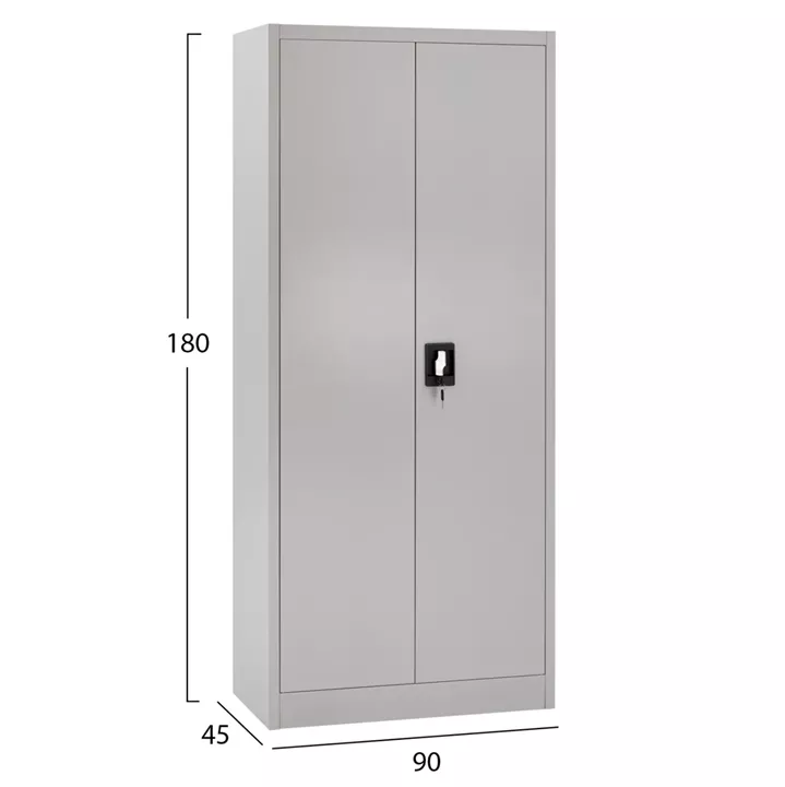 WARDROBE HM5961.01 METALLIC 2-LEAF LIGHT GREY 90Χ45Χ180Hcm.