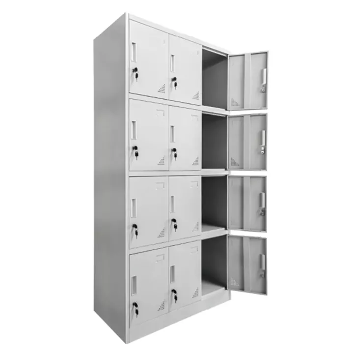 LOCKER METALLIC WITH 12 CABINETS WITH KEY LOCKS BEXLEY HM5637.11 LIGHT GREY 90x40x185Hcm.