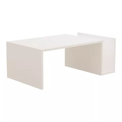 Τραπέζι σαλονιού Poko pakoworld σε λευκή απόχρωση 86.8x50x32,4εκ