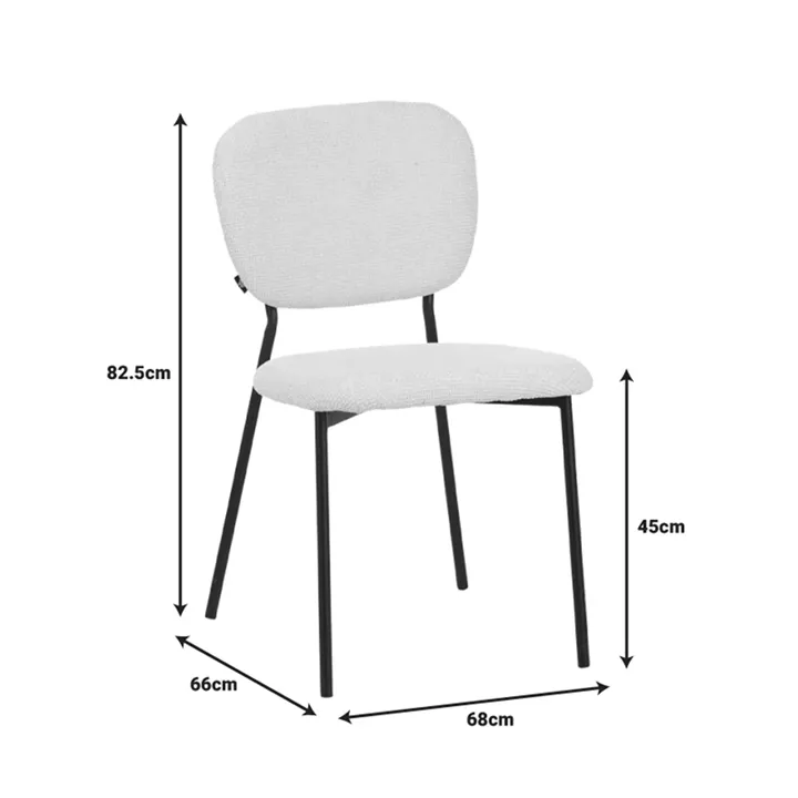 Cathair pakoworld chair bouclé fabric in beige green color with black metallic legs 68x66x82.5cm