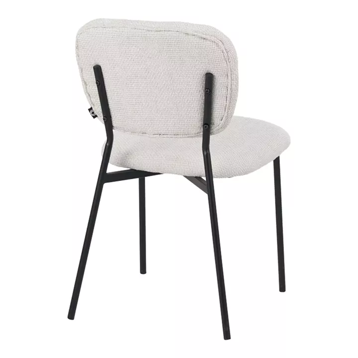 Cathair pakoworld chair bouclé fabric in beige green color with black metallic legs 68x66x82.5cm