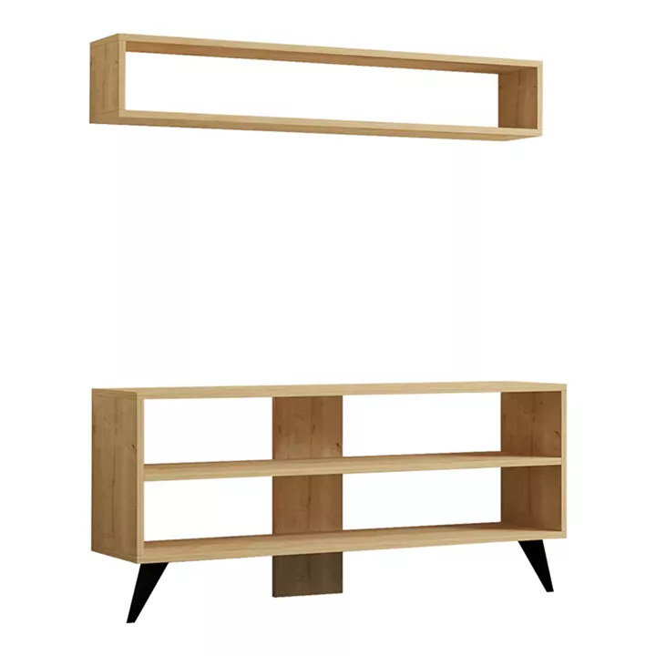 Σύνθετο σαλονιού Prestige pakoworld σε oak απόχρωση 120x29,6x50εκ