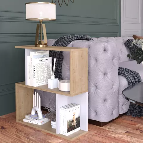 Floor shelf Kadu pakoworld in oak-white shade 72x22x71cm