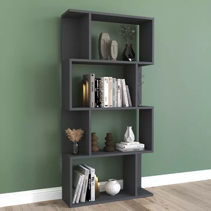 Kadu pakoworld bookcase in anthracite shade 72x22x147cm