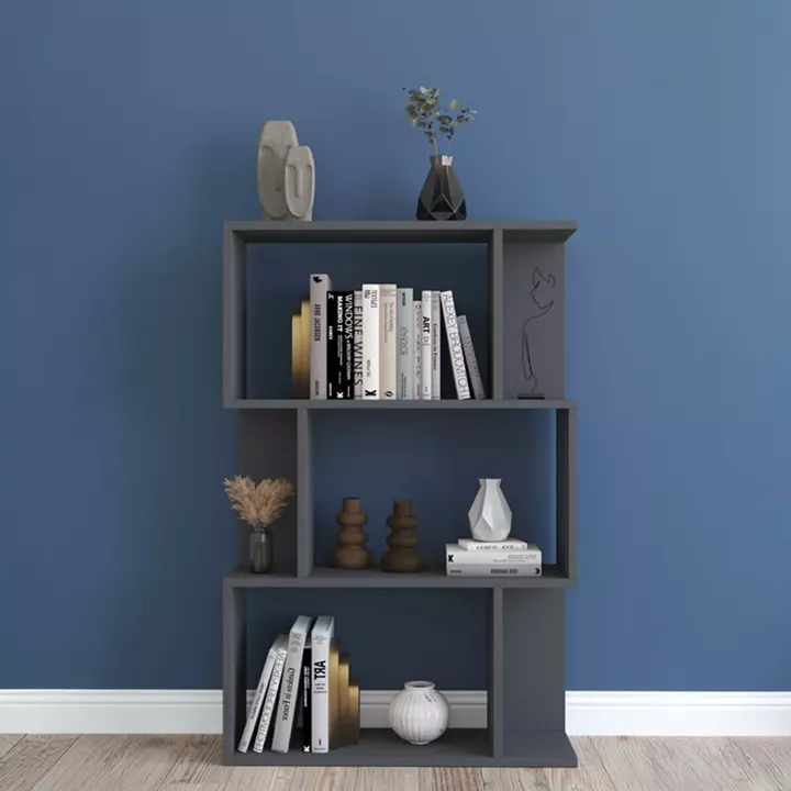 Kadu pakoworld bookcase in anthracite  shade 72x22x108cm