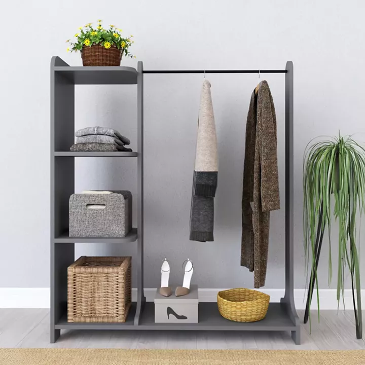 Renesme pakoworld entrance furniture in anthracite shade 106x45x128cm