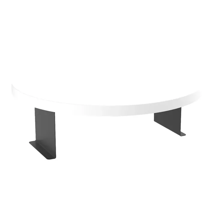 Linea pakoworld side table in white with black metal legs D35.5x5cm