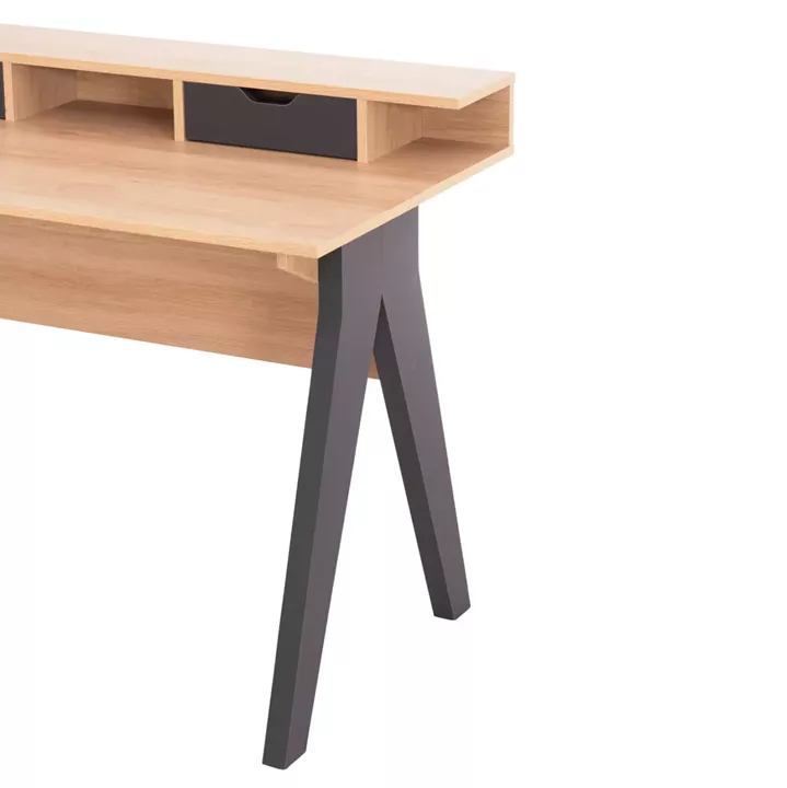 DESK REXIN HM18290 MELAMINE IN SONAMA-GREY 120x19-59x75-85.5Hcm..