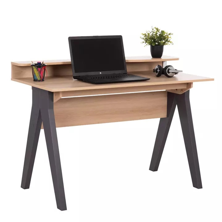 DESK KRONEL HM18293 MELAMINE IN SONAMA-GREY 120x59x84.5Hcm.