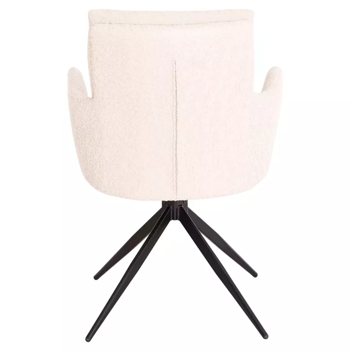 DINING ARMCHAIR SWIVEL BLANS HM9942.07 BEIGE BOUCLE FABRIC-METAL LEGS 62x60x90Hcm.