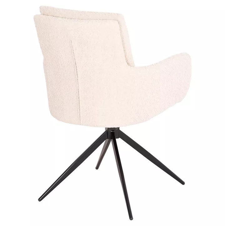 DINING ARMCHAIR SWIVEL BLANS HM9942.07 BEIGE BOUCLE FABRIC-METAL LEGS 62x60x90Hcm.