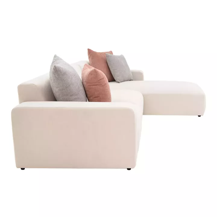 Corner reversible sofa Manimy pakoworld cream color fabric 285x186x95cm