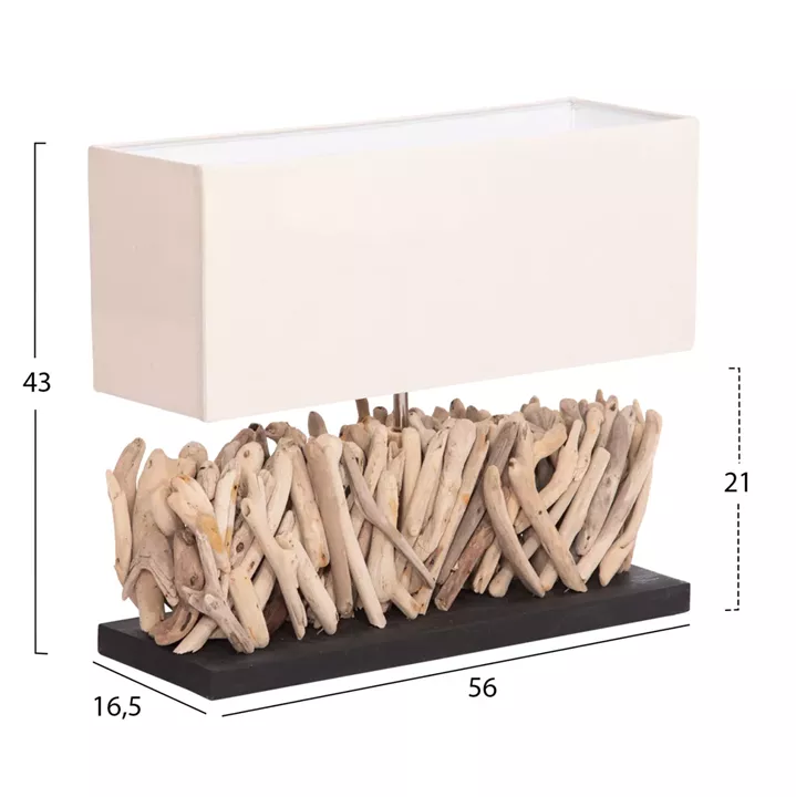 ΕΠΙΤΡΑΠΕΖΙΟ ΟΡΘΟΓΩΝΙΟ ΦΩΤΙΣΤΙΚΟ TWIGGY HM4434 DRIFTWOOD & ΛΕΥΚΟ ΚΑΠΕΛΟ 56x16.5x43Υεκ.