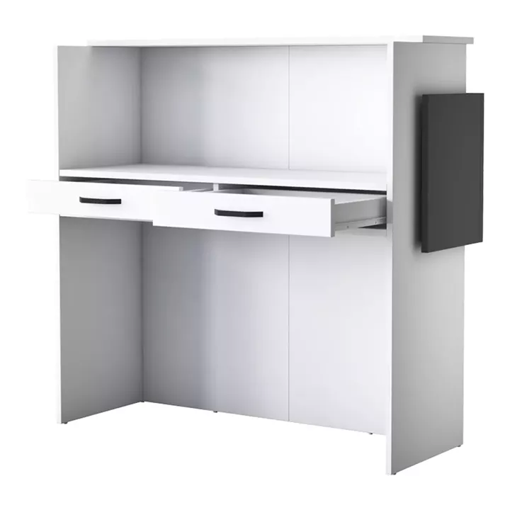 Reception desk Triana pakoworld melamine white-dark grey 110x40x110cm