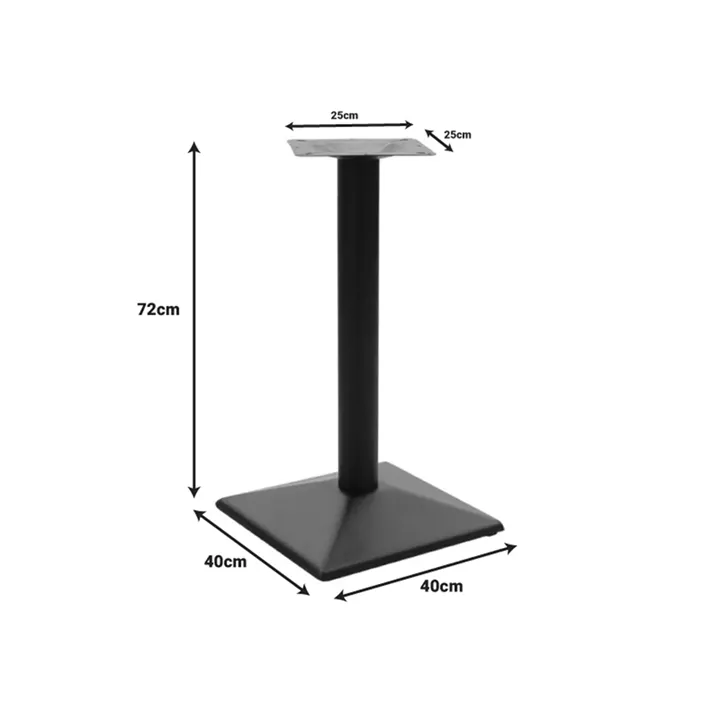 Ova pakoworld metal table base in black shade 40x40x72cm