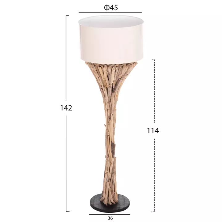 ΔΙΑΚΟΣΜΗΤΙΚΟ ΦΩΤΙΣΤΙΚΟ ΔΑΠΕΔΟΥ ALTAR HM4433 DRIFTWOOD--ΛΕΥΚΟ PVC Φ45x142Υεκ.