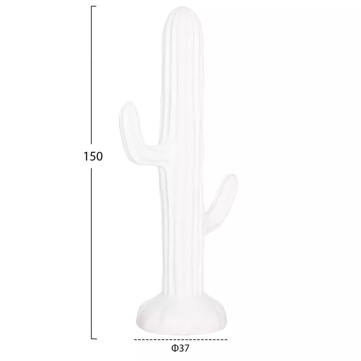 DECORATIVE FLOOR STANDING CACTUS HM4386.02L MDF IN WHITE 63x37x150Hcm.