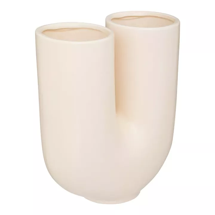 Vase Dorta pakoworld ceramic in cream color 21x11.4x25cm