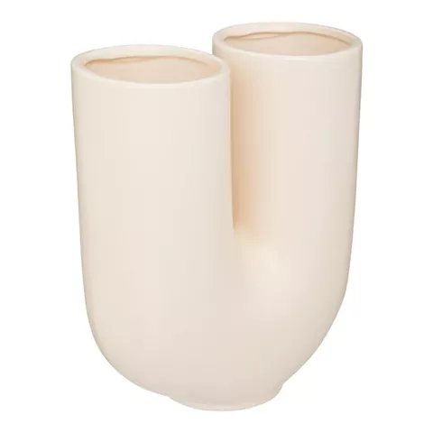 Βάζο Dorta pakoworld κεραμικό σε κρεμ απόχρωση 21x11.4x25εκ