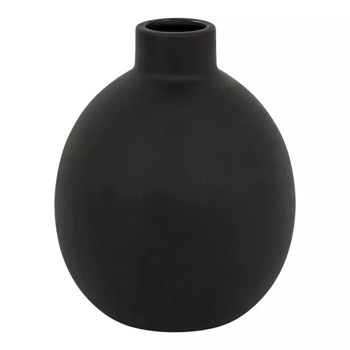 Vase Rianzo pakoworld ceramic in black color D14.5x18cm