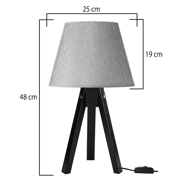Adeck pakoworld E27 table lamp in brown-beige shade Φ25x45cm