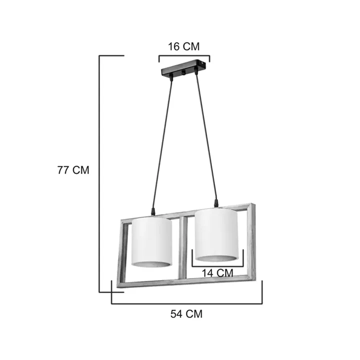 Sereda pakoworld double-light ceiling lamp E14 in brown-cream shade 54x14x27cm