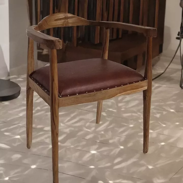 Artekko Munggur Ξύλινη Καρέκλα σε Φυσική Απόχρωση με Τεχνόδερμα (58x50x70)cm