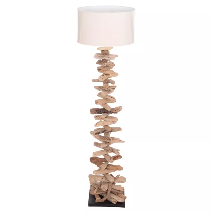 DECORATIVE FLOOR STANDING LAMP ALTAR HM4430 DRIFTWOOD--WHITE PVC CAP Φ45x155Hcm.