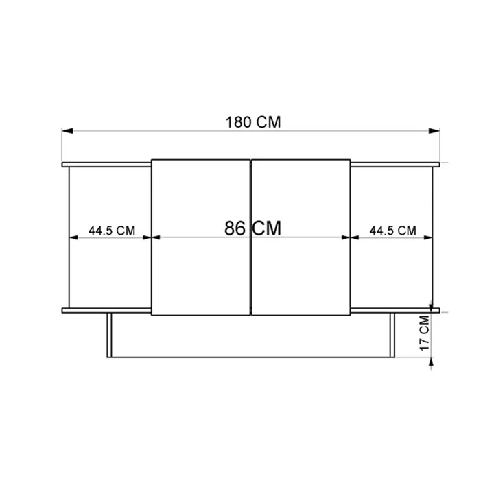 Μπουφές Diona pakoworld σε ανθρακί - oak απόχρωση 180x45x80εκ