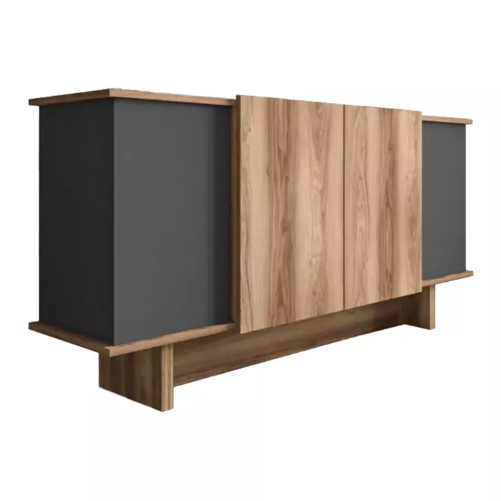 Μπουφές Diona pakoworld σε ανθρακί - oak απόχρωση 180x45x80εκ