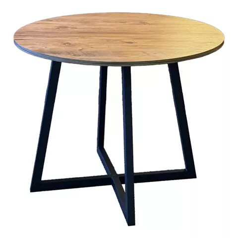 Sarah pakoworld table in natural shade with black metal frame Φ90x75cm