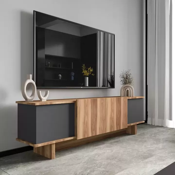 Diona pakoworld TV cabinet in anthracite-oak shade 180x33x50cm