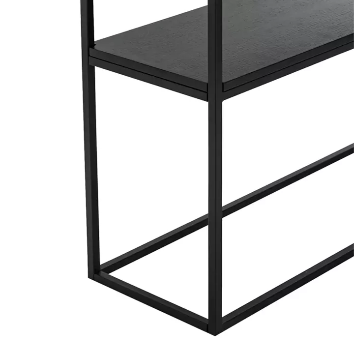 Castel I pakoworld console in white marble look - black metal 120x35x80cm