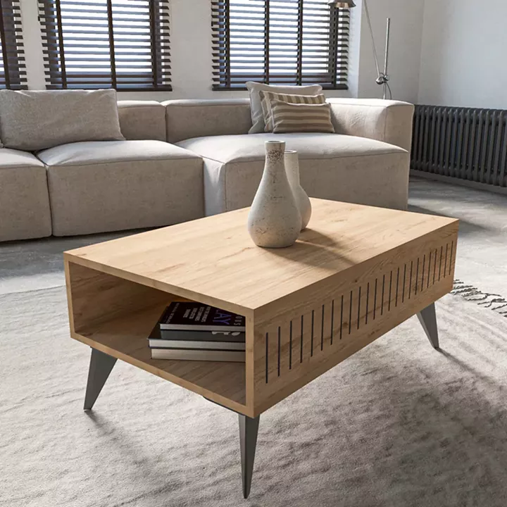 Τραπέζι Marla pakoworld σε oak απόχρωση 90x56x40εκ