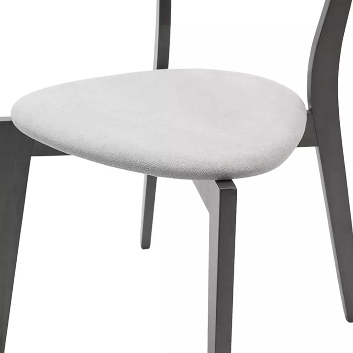 Dining set Benson - Toto pakoworld 5pcs 80x80x75cm in rustic grey - grey fabric