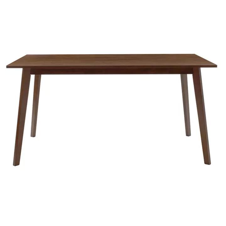 Dining set Benson - Toto pakoworld 7pcs 150x90x75cm in walnut - beige fabric